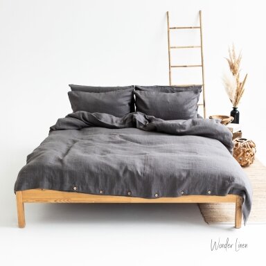 Gray Linen Duvet Cover Set