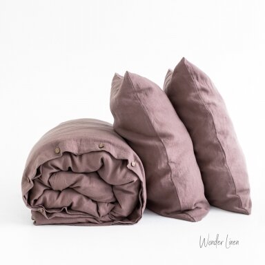Mauve Taupe Linen Duvet Cover Set