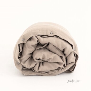 Natural Linen Duvet Cover With Buttons