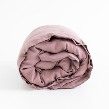 Woodrose Linen Duvet Cover With Buttons